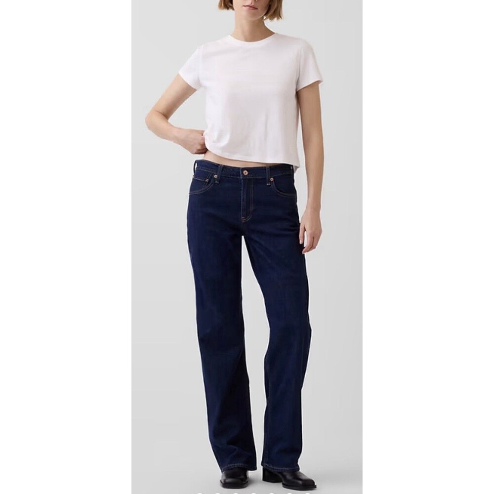 Gap Mid Rise Wide Leg 90s Loose Jeans Size 32/14 Large Blue Medium Wash